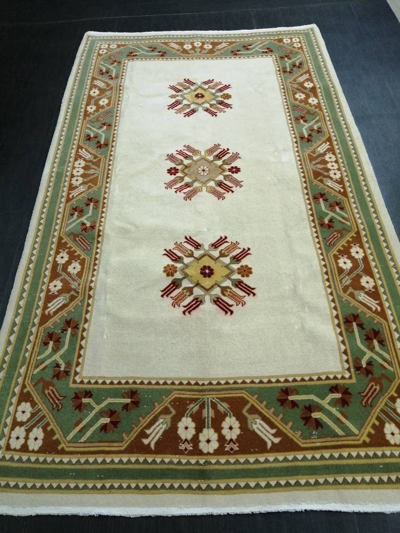 Rust Turkish Runner Rug 5' 3" x 9' 4" Hand-Knotted reverse