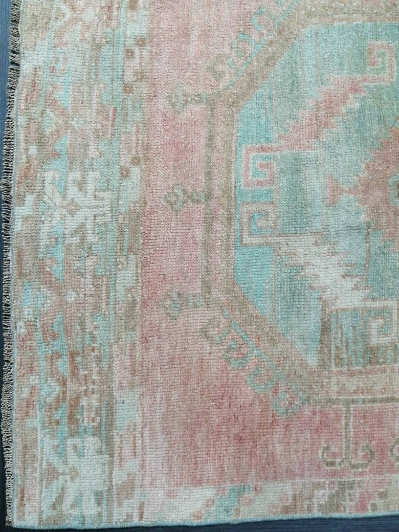 Beige Turkish Runner Rug 3' 5" x 11' 8" Hand-Knotted texture