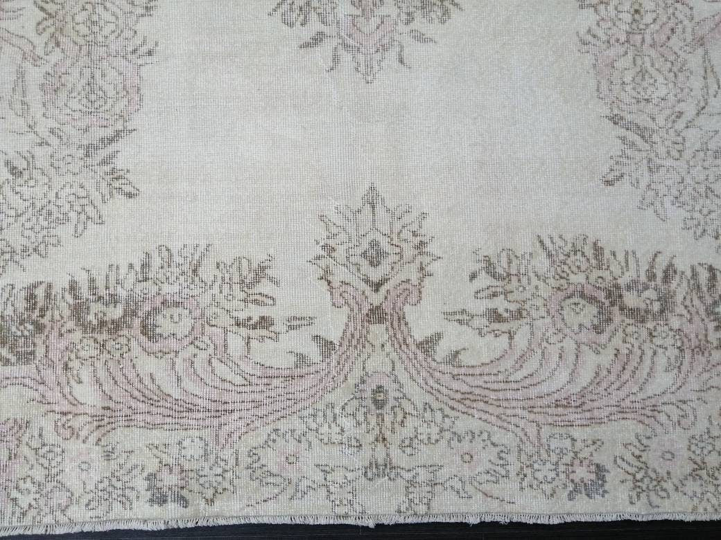 Beige Turkish Oushak Rug 6' 7" x 10' Hand-Knotted view 9