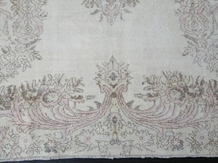 Beige Turkish Oushak Rug 6' 7" x 10' Hand-Knotted view 9