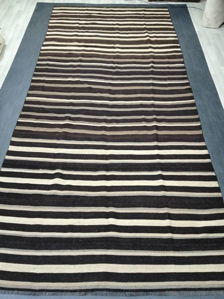 Rust Turkish Runner Rug 7' 1" x 15' 4" Hand-Knotted border