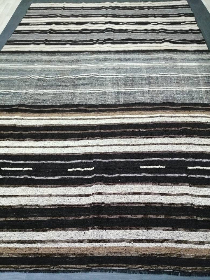 Rust Turkish Runner Rug 8' 1" x 12' 3" Hand-Knotted reverse