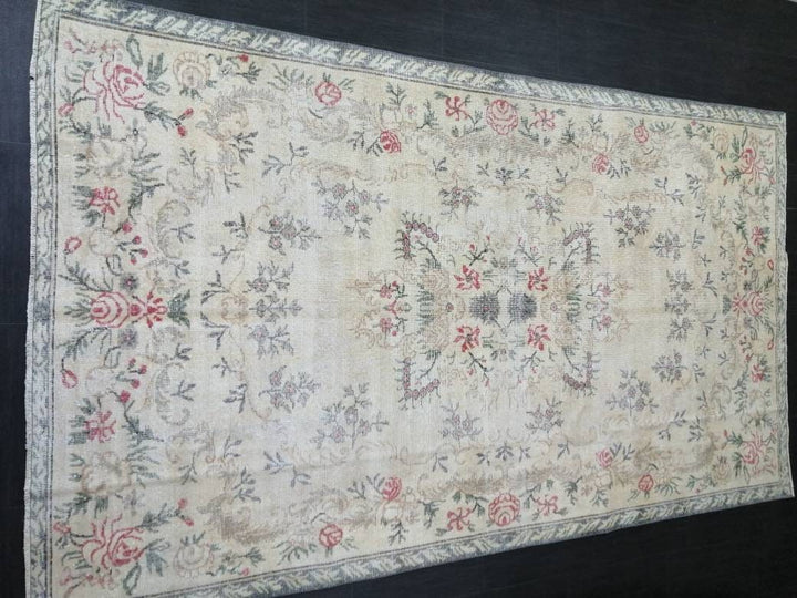 Beige Turkish Oushak Rug 5' 9" x 9' 11" Hand-Knotted view