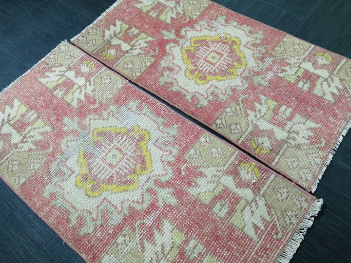 Beige Turkish Runner Rug 1' 3" x 2' 6" Hand-Knotted