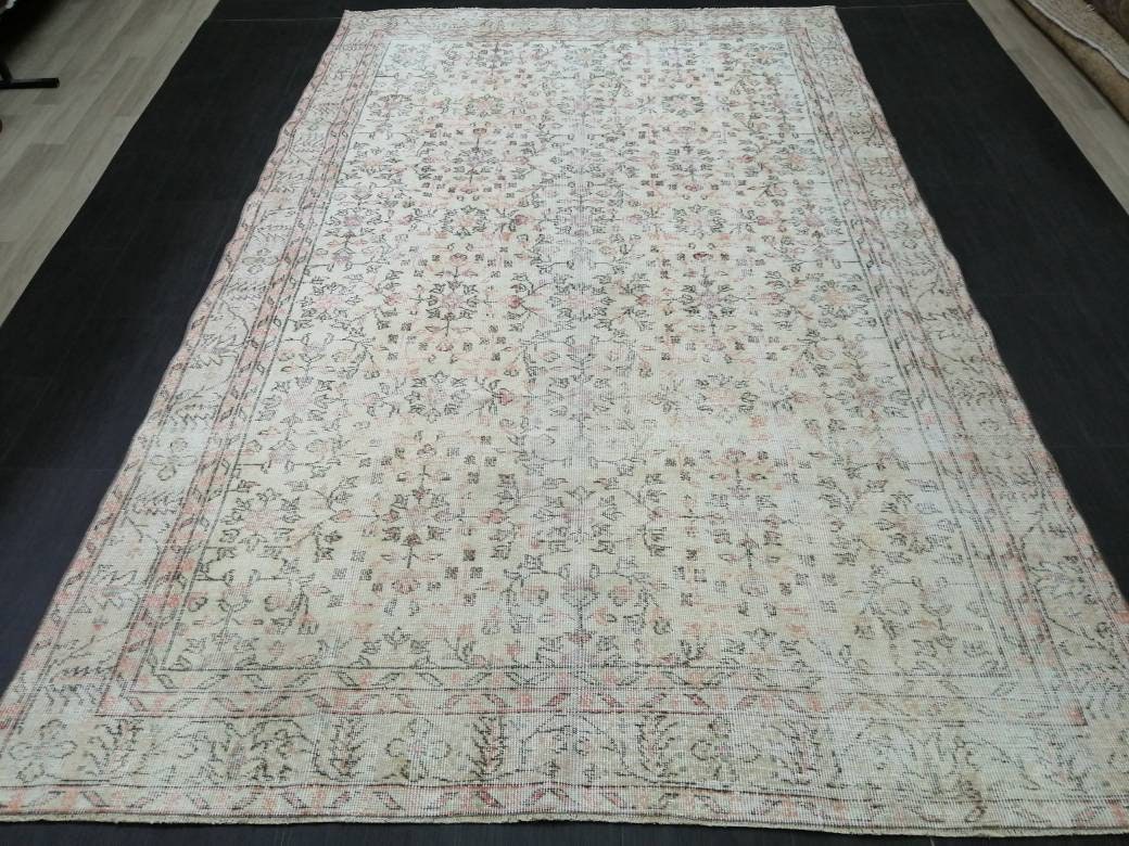 Beige Turkish Oushak Rug 6' 3" x 9' 9" Hand-Knotted view