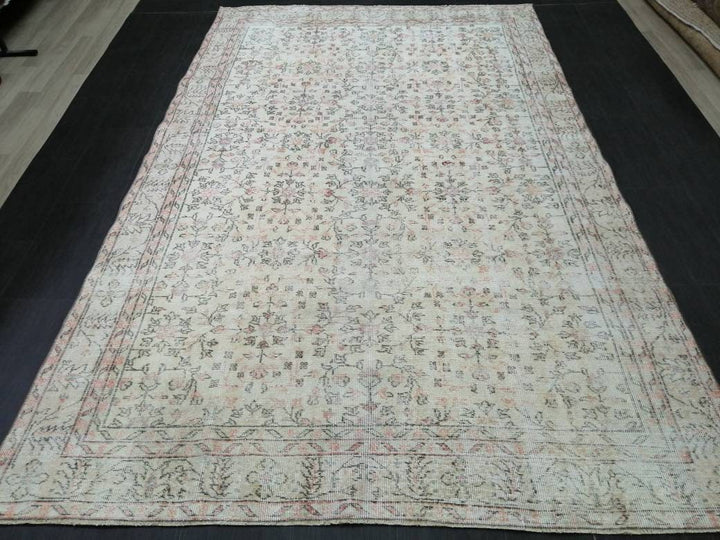 Beige Turkish Oushak Rug 6' 3" x 9' 9" Hand-Knotted view