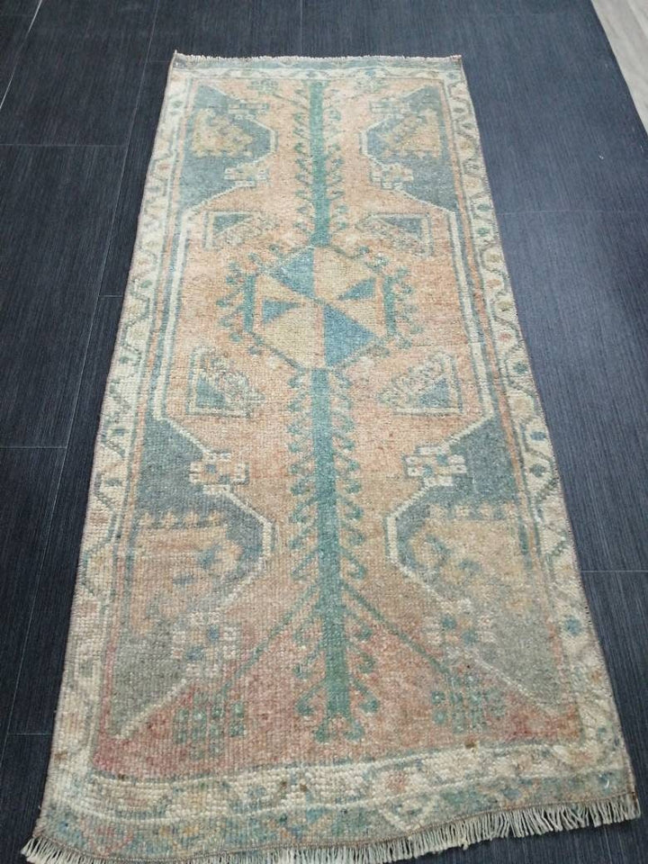 Beige Turkish Runner Rug 1' 7" x 3' 6" Hand-Knotted view