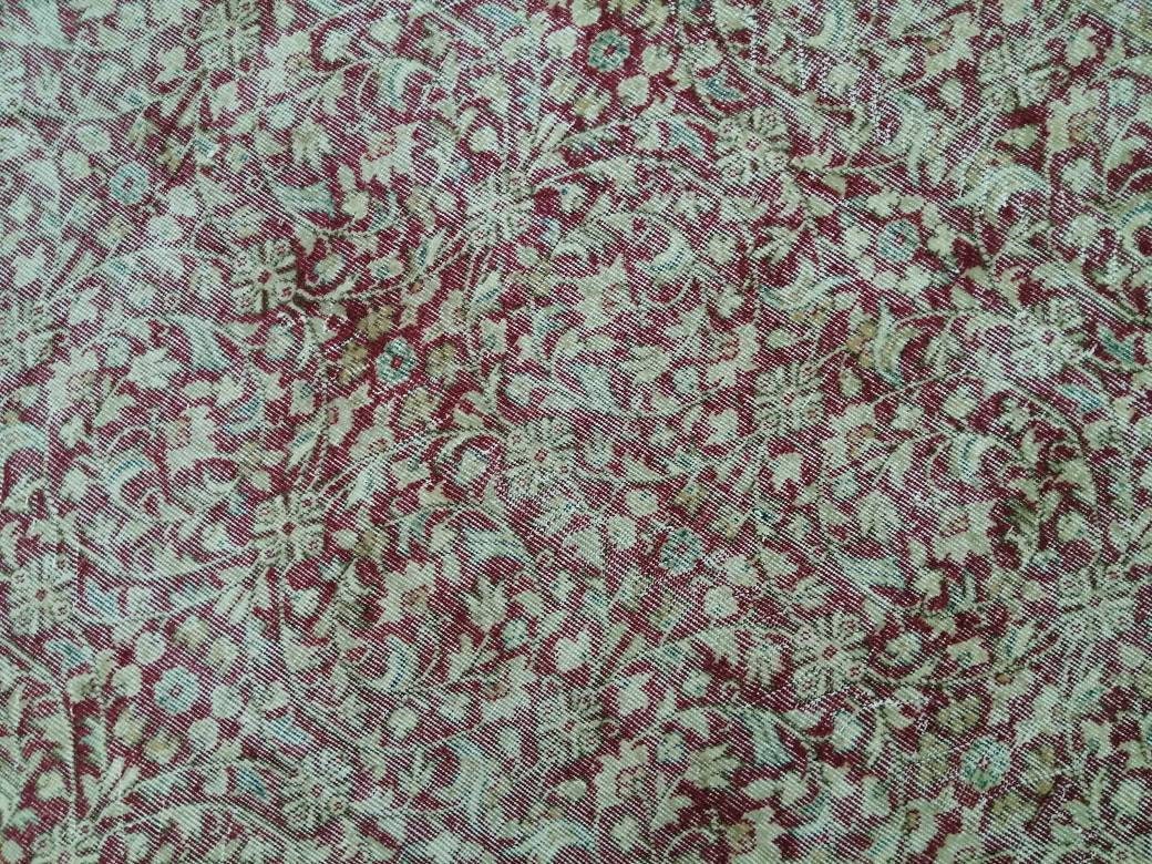 Beige Turkish Oushak Rug 6' 7" x 10' 4" Hand-Knotted reverse