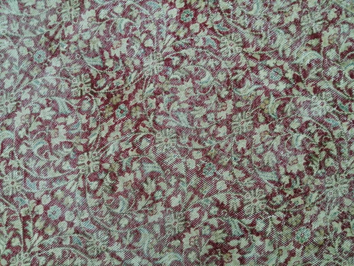 Beige Turkish Oushak Rug 6' 7" x 10' 4" Hand-Knotted reverse