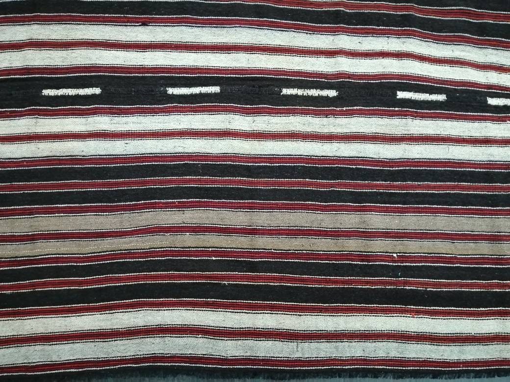 Black Turkish Runner Rug 6' 9" x 12' Hand-Knotted | No. WR48781