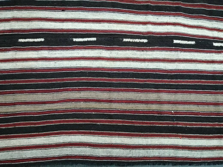 Black Turkish Runner Rug 6' 9" x 12' Hand-Knotted | No. WR48781