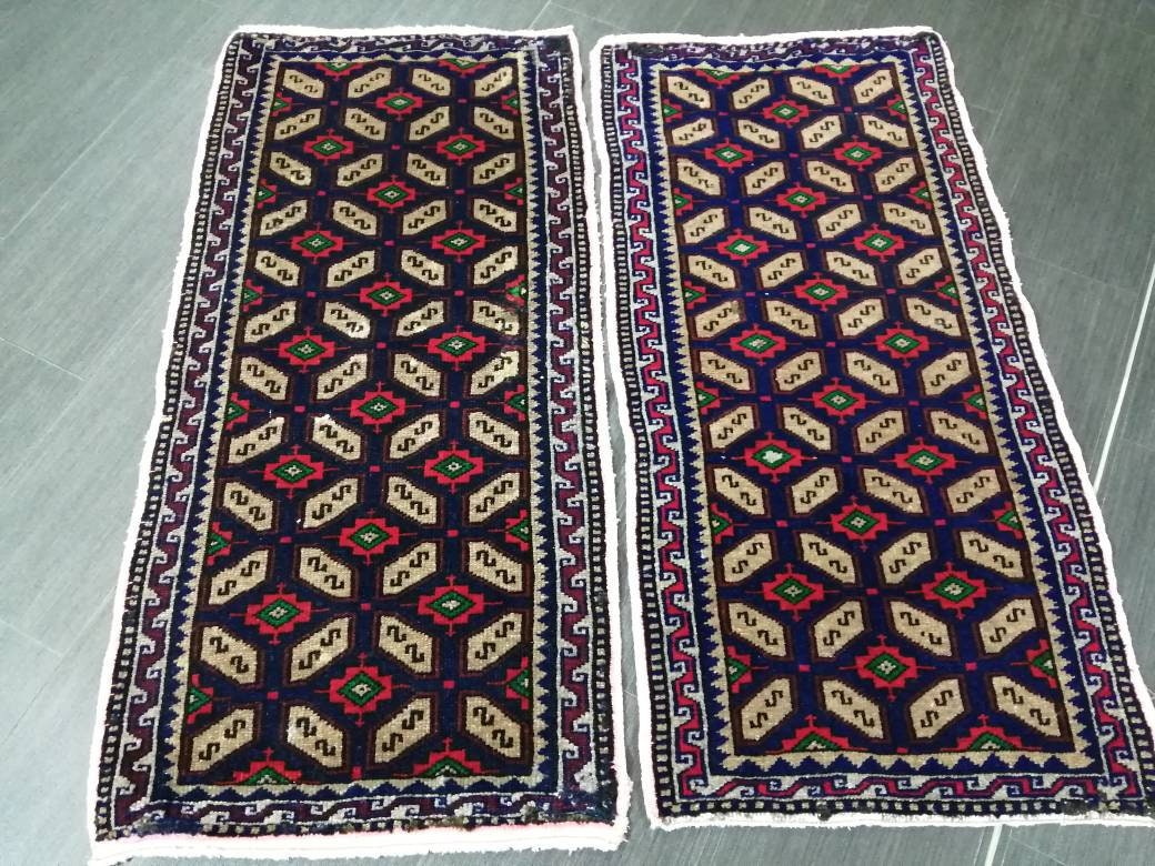 Navy Turkish Runner Rug 1' 9" x 3' 8" Hand-Knotted