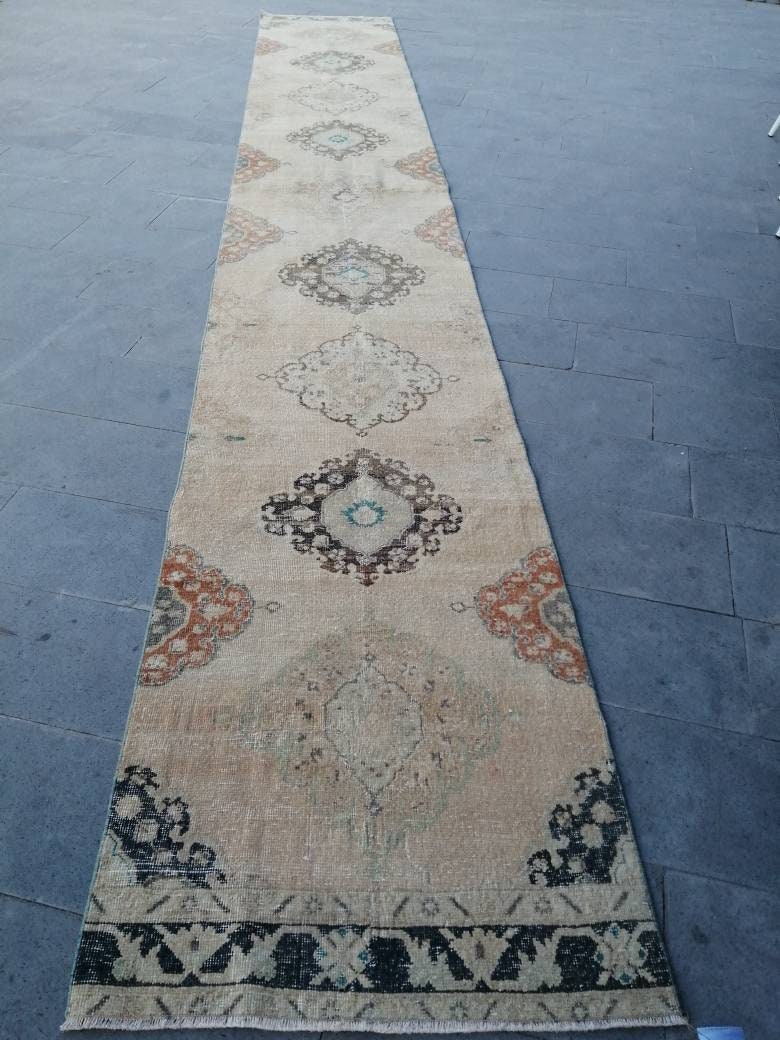 Beige Turkish Runner Rug 2' 11" x 20' 4" Hand-Knotted view