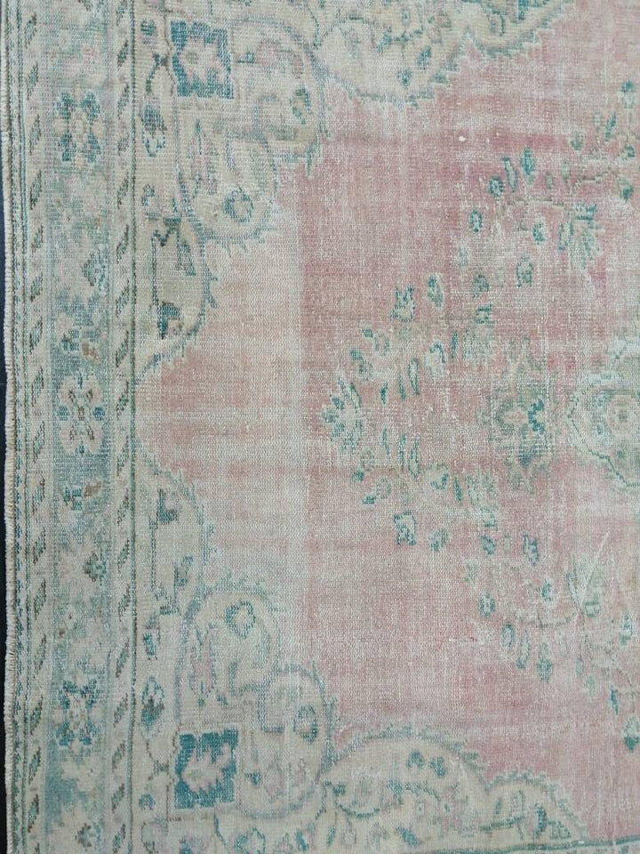Turkish Oushak Rug 6' 8" x 9' Hand-Knotted view 9