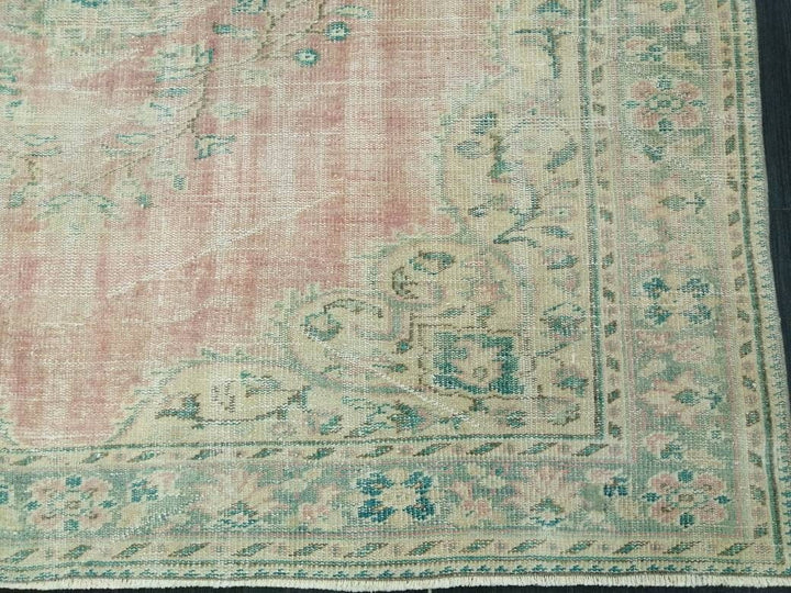 Turkish Oushak Rug 6' 8" x 9' Hand-Knotted field
