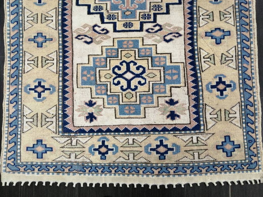 Blue Turkish Oushak Rug 3' 11" x 5' 8" Hand-Knotted | No. WR36209