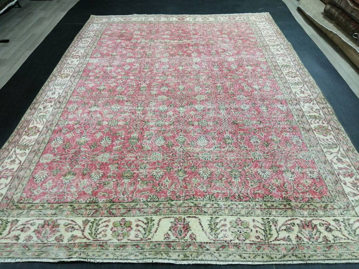 Pink Turkish Oushak Rug 7' 6" x 10' 4" Hand-Knotted view