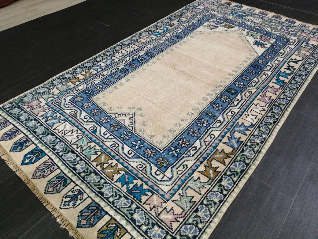 Rust Turkish Runner Rug 3' 9" x 7' Hand-Knotted