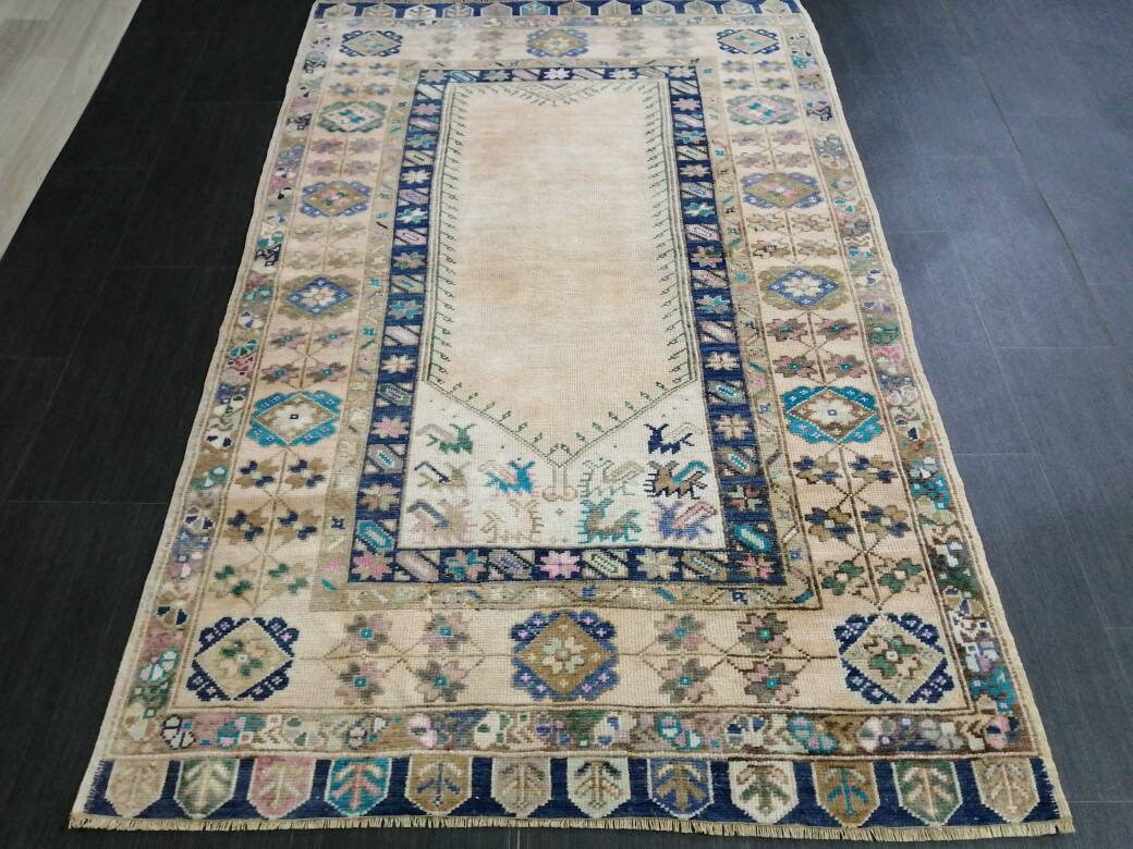 Rust Turkish Runner Rug 3' 9" x 6' Hand-Knotted pattern