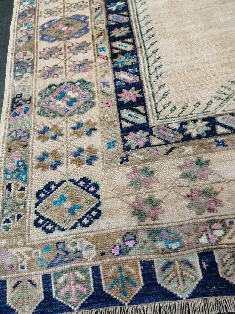 Rust Turkish Runner Rug 3' 9" x 6' Hand-Knotted texture