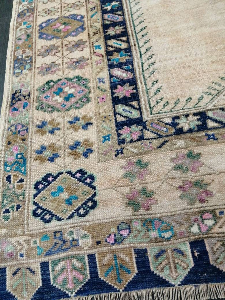 Rust Turkish Runner Rug 3' 9" x 6' Hand-Knotted texture