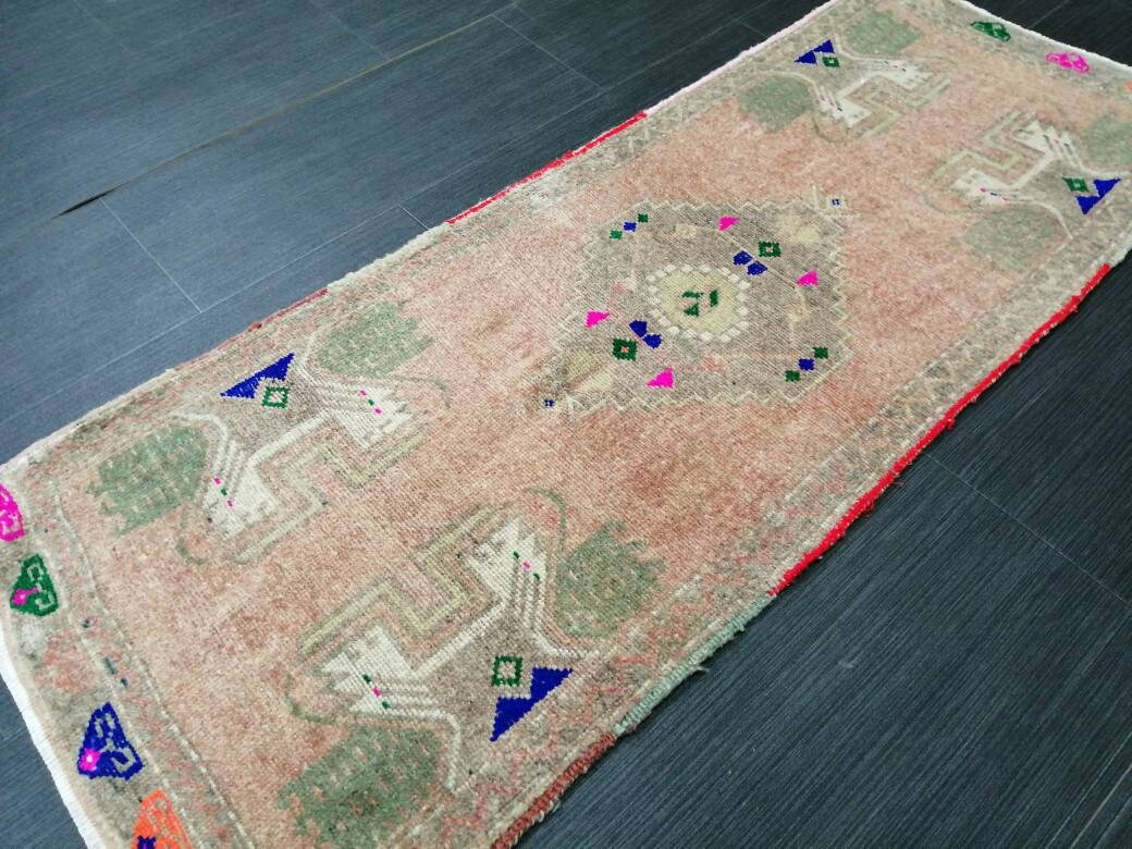Beige Turkish Runner Rug 1' 6" x 3' 11" Hand-Knotted