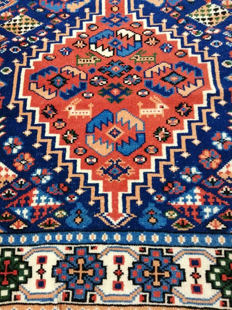Rust Turkish Runner Rug 3' 7" x 6' 3" Hand-Knotted detail