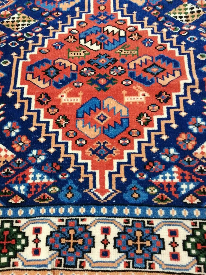 Rust Turkish Runner Rug 3' 7" x 6' 3" Hand-Knotted detail