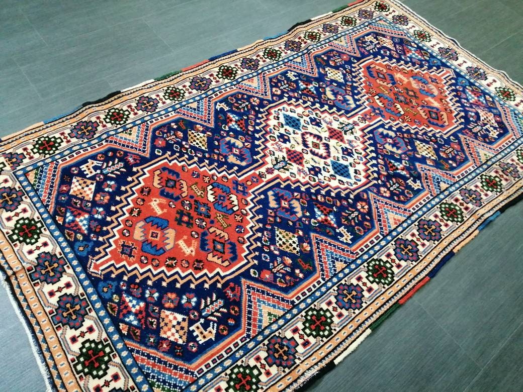 Rust Turkish Runner Rug 3' 7" x 6' 3" Hand-Knotted
