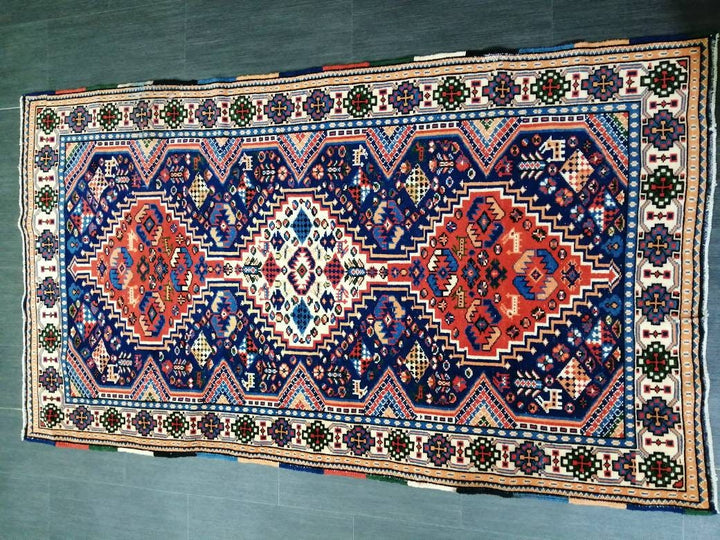Rust Turkish Runner Rug 3' 7" x 6' 3" Hand-Knotted field