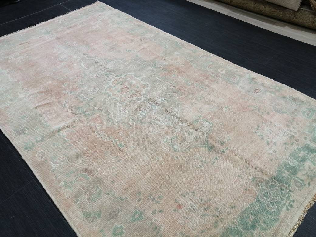 Beige Turkish Runner Rug 4' 11" x 8' 7" Hand-Knotted view 9