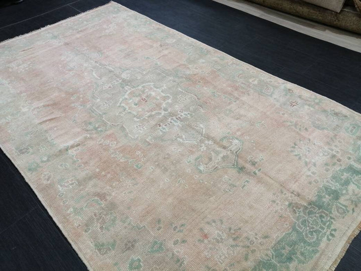Beige Turkish Runner Rug 4' 11" x 8' 7" Hand-Knotted view 9