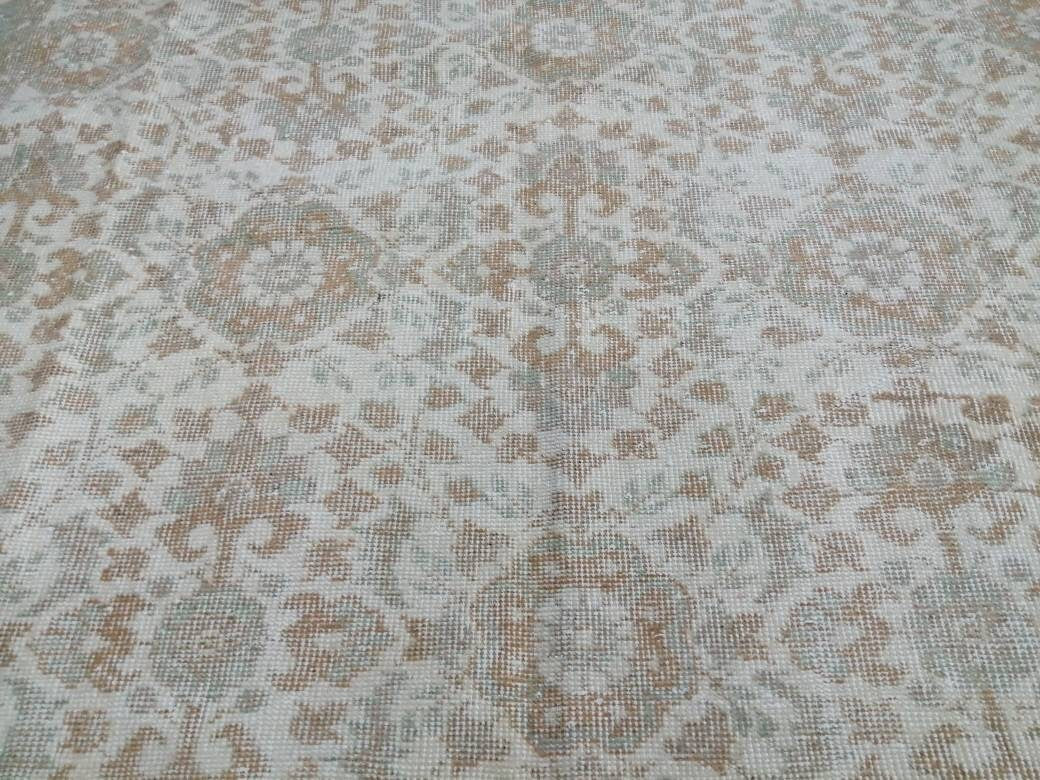 Beige Turkish Oushak Rug 5' 11" x 10' 3" Hand-Knotted view 9