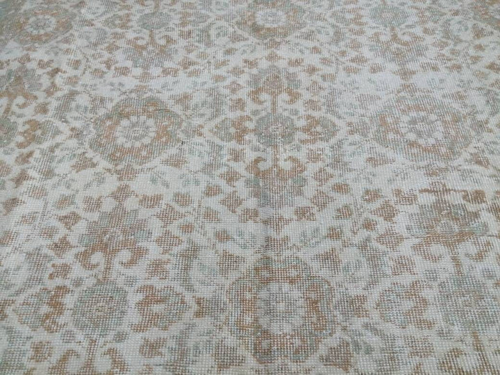 Beige Turkish Oushak Rug 5' 11" x 10' 3" Hand-Knotted view 9