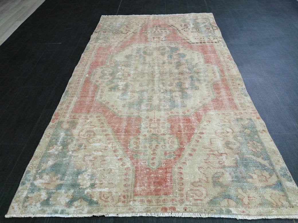 Turkish Oushak Rug 3' 10" x 6' 8" Hand-Knotted field