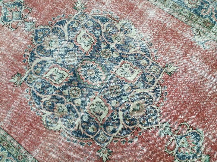 Pink Turkish Oushak Rug 7' 1" x 10' 4" Hand-Knotted view 9