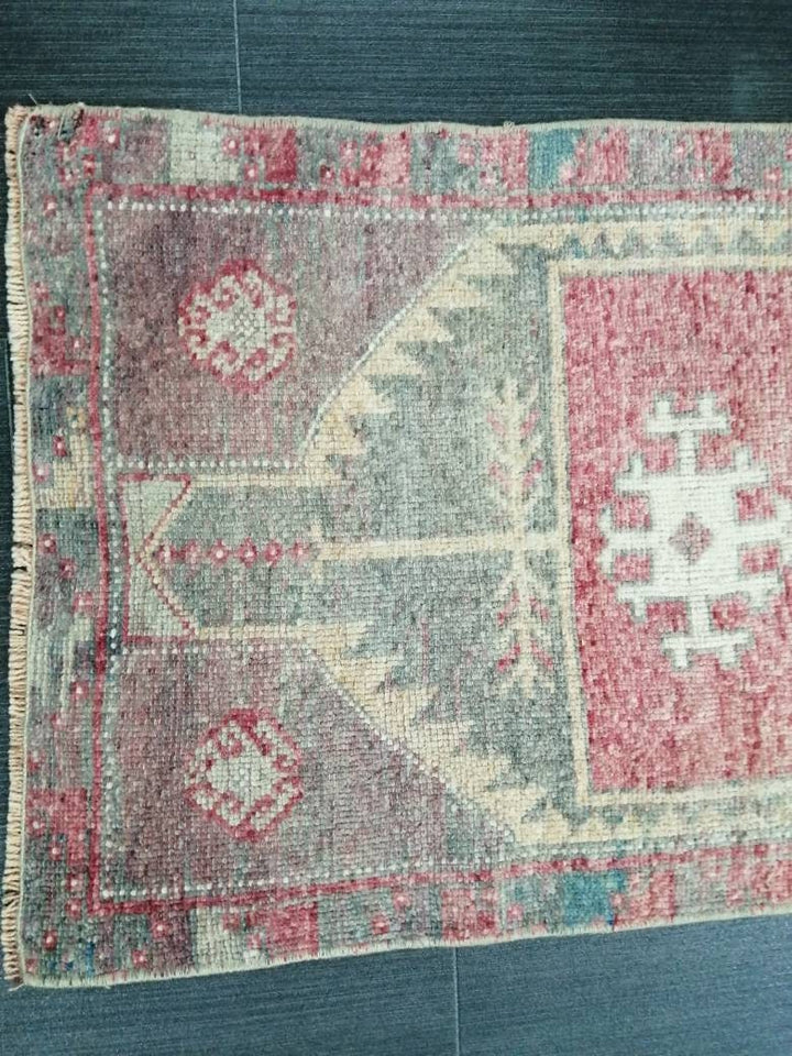 Beige Turkish Runner Rug 1' 5" x 3' 8" Hand-Knotted view