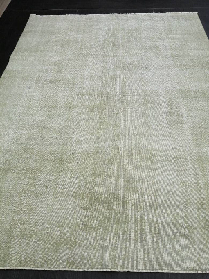 Green Turkish Oushak Rug 6' 7" x 9' Hand-Knotted | No. WR69246