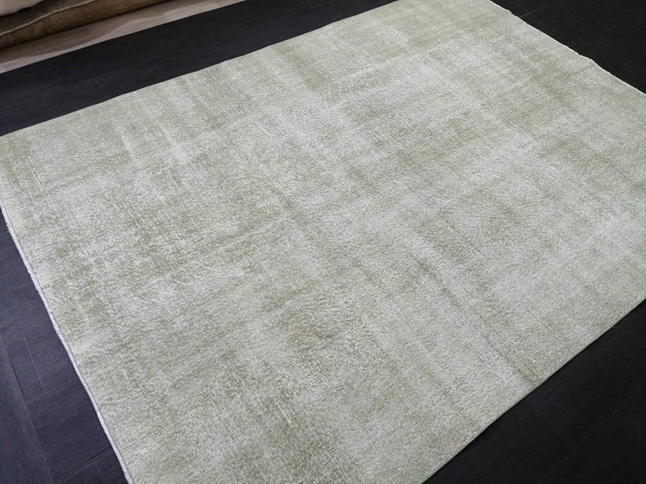 Green Turkish Oushak Rug 6' 7" x 9' Hand-Knotted | No. WR69246