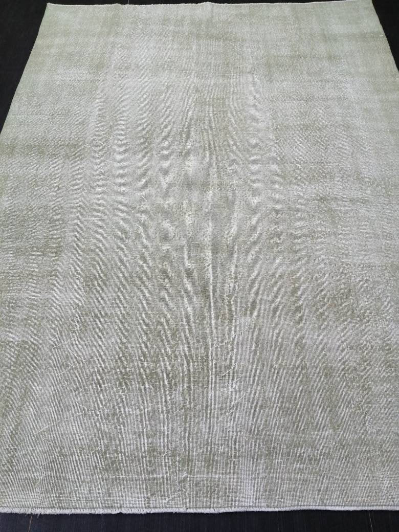Green Turkish Oushak Rug 6' 7" x 9' Hand-Knotted | No. WR69246