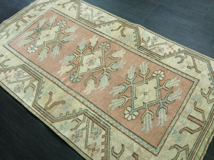 Pink Turkish Oushak Rug 2' 5" x 4' 4" Hand-Knotted