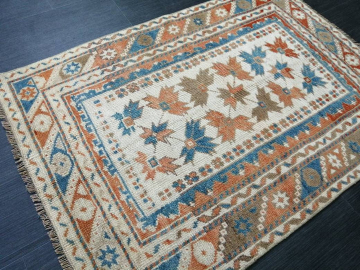 Rust Turkish Oushak Rug 2' 9" x 3' 11" Hand-Knotted