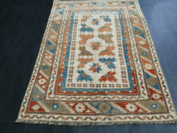 Rust Turkish Oushak Rug 2' 9" x 3' 11" Hand-Knotted field