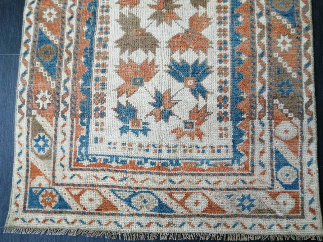 Rust Turkish Oushak Rug 2' 9" x 3' 11" Hand-Knotted border