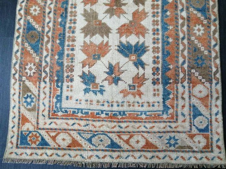 Rust Turkish Oushak Rug 2' 9" x 3' 11" Hand-Knotted border