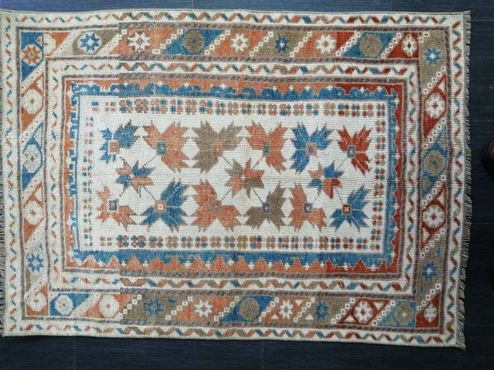 Rust Turkish Oushak Rug 2' 9" x 3' 11" Hand-Knotted texture