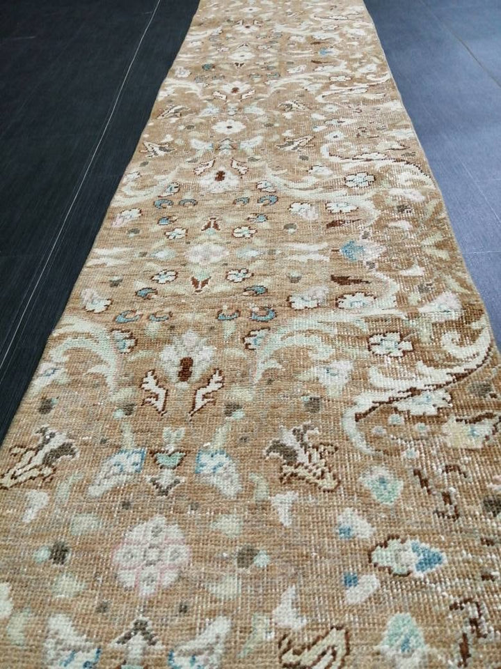 Tan Turkish Runner Rug 1' 11" x 10' 10" Hand-Knotted view 9