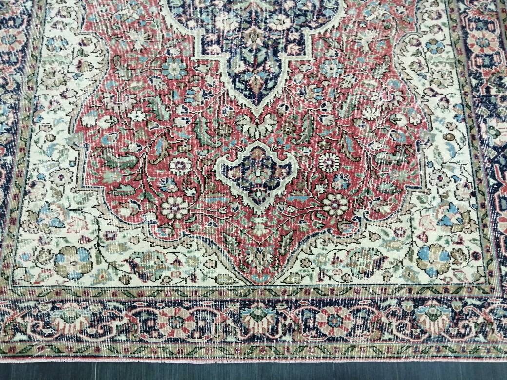 Beige Turkish Oushak Rug 6' 11" x 10' 3" Hand-Knotted view