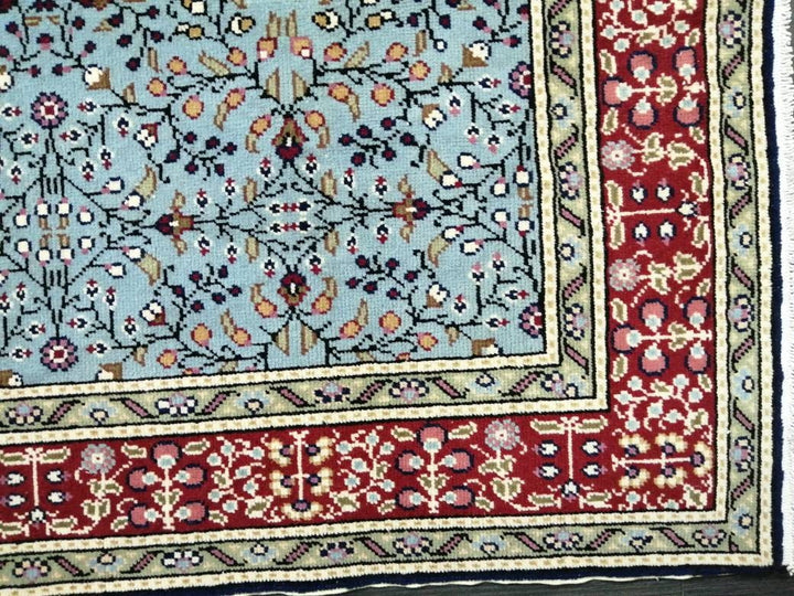Blue Turkish Runner Rug 3' 8" x 5' 8" Hand-Knotted | No. WR82544