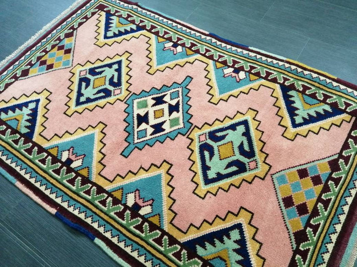 Pink Turkish Oushak Rug 2' 11" x 4' 7" Hand-Knotted